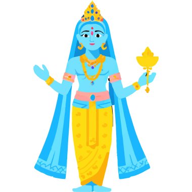 Hindu mitolojisinde Radha ve Krishna 'nın kutsal bir aşk ve bağlılık tasviri..