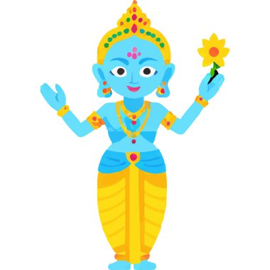 Hindu mitolojisinde Radha ve Krishna 'nın kutsal bir aşk ve bağlılık tasviri..