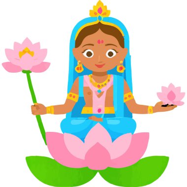 Hindu mitolojisinde Radha ve Krishna 'nın kutsal bir aşk ve bağlılık tasviri..