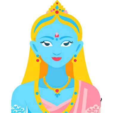 Hindu mitolojisinde Radha ve Krishna 'nın kutsal bir aşk ve bağlılık tasviri..