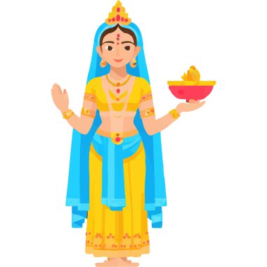 A sacred portrayal of love and devotion in Hindu mythology, centered on Radha and Krishna. clipart