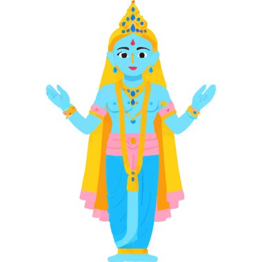 Hindu mitolojisinde Radha ve Krishna 'nın kutsal bir aşk ve bağlılık tasviri..