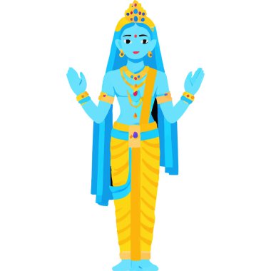 Hindu mitolojisinde Radha ve Krishna 'nın kutsal bir aşk ve bağlılık tasviri..