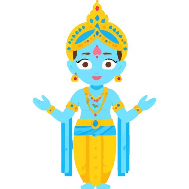 Hindu mitolojisinde Radha ve Krishna 'nın kutsal bir aşk ve bağlılık tasviri..