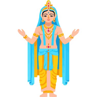 Hindu mitolojisinde Radha ve Krishna 'nın kutsal bir aşk ve bağlılık tasviri..