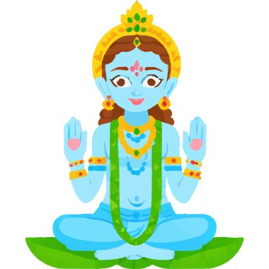 Hindu mitolojisinde Radha ve Krishna 'nın kutsal bir aşk ve bağlılık tasviri..