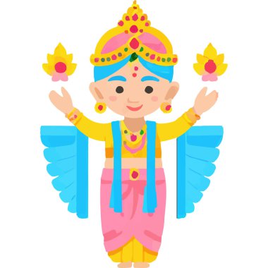 Hindu mitolojisinde Radha ve Krishna 'nın kutsal bir aşk ve bağlılık tasviri..