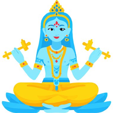 Hindu mitolojisinde Radha ve Krishna 'nın kutsal bir aşk ve bağlılık tasviri..