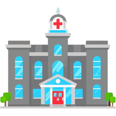 A bustling hospital scene with medical professionals caring for patients and providing treatment. clipart