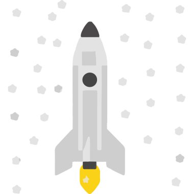 Uzaya fırlatılan güçlü bir roket yenilikleri ve kozmosun keşiflerini temsil ediyor..