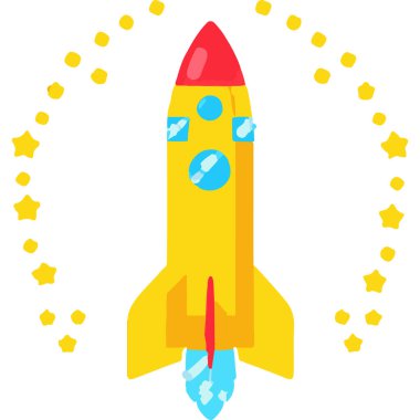 Uzaya fırlatılan güçlü bir roket yenilikleri ve kozmosun keşiflerini temsil ediyor..