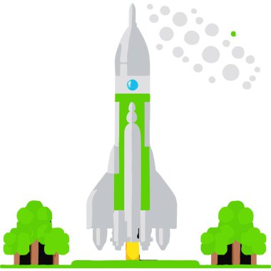 Uzaya fırlatılan güçlü bir roket yenilikleri ve kozmosun keşiflerini temsil ediyor..