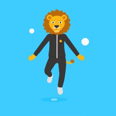 Hareketi ve enerjiyi canlı bir ortamda vurgulayan dinamik bir kuadrobik fitness sahnesi.