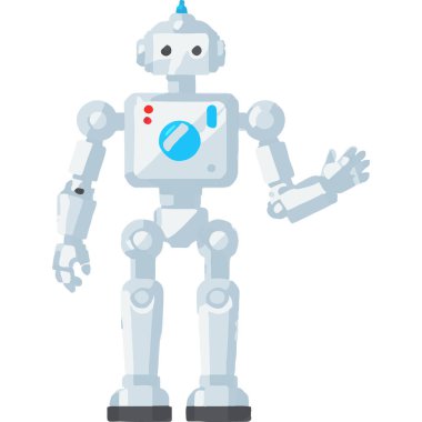 Gelişmiş yapay zeka teknolojisi ve parlak bir tasarımla gelecekteki özelliklerini sergileyen insansı bir robot..