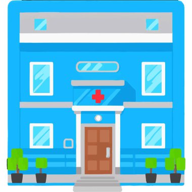 A bustling hospital scene with medical professionals caring for patients and providing treatment. clipart