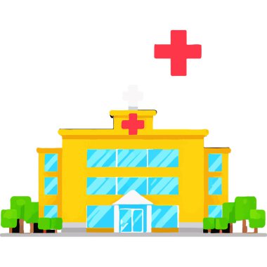 A bustling hospital scene with medical professionals caring for patients and providing treatment. clipart