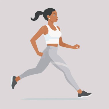 Hareketi ve enerjiyi canlı bir ortamda vurgulayan dinamik bir kuadrobik fitness sahnesi.