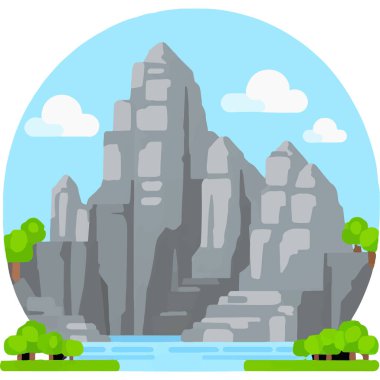 A majestic mountain peak surrounded by snow and wilderness, perfect for adventurous explorers. clipart