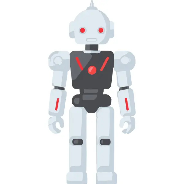Gelişmiş yapay zeka teknolojisi ve parlak bir tasarımla gelecekteki özelliklerini sergileyen insansı bir robot..