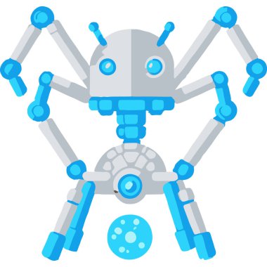 Gelişmiş yapay zeka teknolojisi ve parlak bir tasarımla gelecekteki özelliklerini sergileyen insansı bir robot..