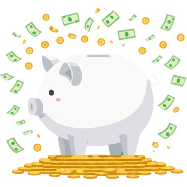 Para patlaması, para ve refah gösterisiyle finansal başarıyı sembolize eder..