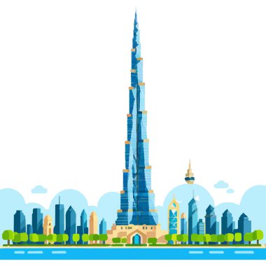 Burç Halife Dubai 'deki en uzun gökdelendir, modern mimari ve lüks sergilenmektedir..