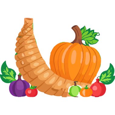 Cornucopia, genellikle Şükran Günü kutlamalarıyla ilişkilendirilen bolluk ve refahı temsil eder..