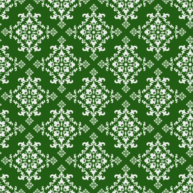 Koyu bir arka planda kar taneleri olan yeşil, pürüzsüz bir Noel deseni. vektör illüstrasyonu