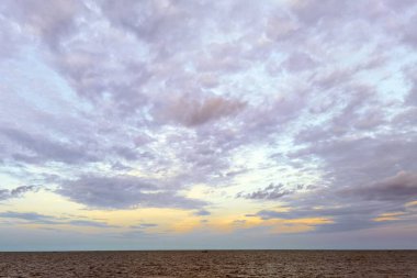 Tropikal plaj ve mavi gökyüzü doğada                         