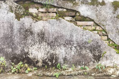 Arkaplan için beton duvar desenli tuğla duvar                                                                                                                         