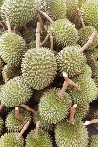 Zemindeki durian meyvesinin en üst görüntüsü 