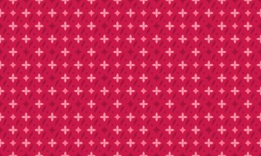 Kırmızı ve Pembe - Kırmızı ve Pembe Geometrik Şekillerin Kusursuz Desenli Tek Renkli Senfonisi