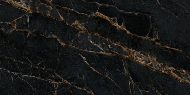 Seramik duvar, döşeme döşemeleri ve 3D PBR materyalleri gibi pek çok amaç için kullanılan pek çok altın detaya sahip doğal siyah mermer yapı..