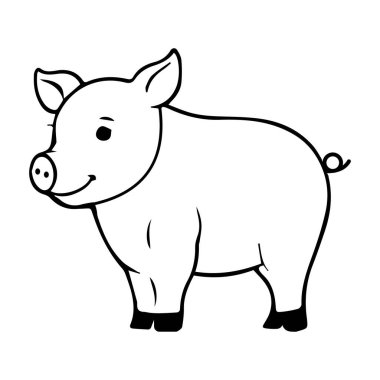 Domuz vektörü, domuz siluetinin çiftlik hayvanı tasarımı.