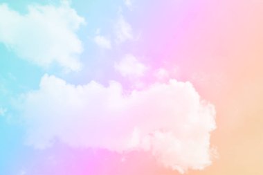 Bulut ve gökyüzü pastel renkli bir arka plan ve duvar kağıdı, soyut gökyüzü arkaplanı tatlı renklerde..