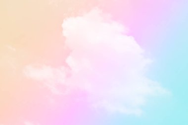 Bulut ve gökyüzü pastel renkli bir arka plan ve duvar kağıdı, soyut gökyüzü arkaplanı tatlı renklerde..