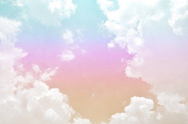 Bulut ve gökyüzü pastel renkli bir arka plan ve duvar kağıdı, soyut gökyüzü arkaplanı tatlı renklerde..