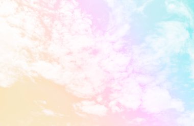 Bulut ve gökyüzü pastel renkli bir arka plan ve duvar kağıdı, soyut gökyüzü arkaplanı tatlı renklerde..
