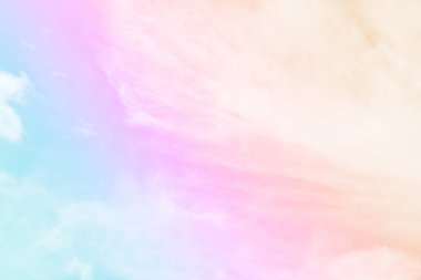 Bulut ve gökyüzü pastel renkli bir arka plan ve duvar kağıdı, soyut gökyüzü arkaplanı tatlı renklerde..