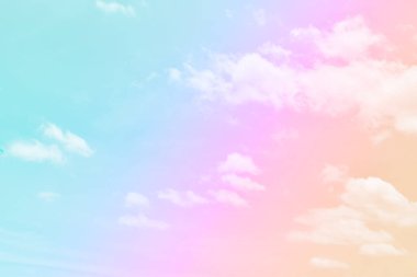 Bulut ve gökyüzü pastel renkli bir arka plan ve duvar kağıdı, soyut gökyüzü arkaplanı tatlı renklerde..