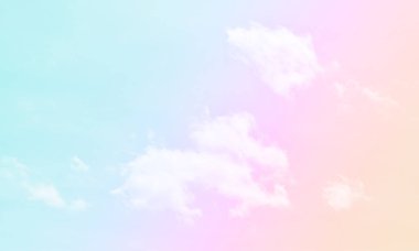 Bulut ve gökyüzü pastel renkli bir arka plan ve duvar kağıdı, soyut gökyüzü arkaplanı tatlı renklerde..