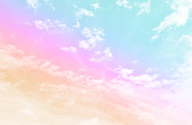 Bulut ve gökyüzü pastel renkli bir arka plan ve duvar kağıdı, soyut gökyüzü arkaplanı tatlı renklerde..