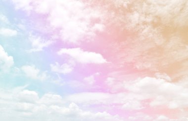 Bulut ve gökyüzü pastel renkli bir arka plan ve duvar kağıdı, soyut gökyüzü arkaplanı tatlı renklerde..