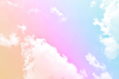 Bulut ve gökyüzü pastel renkli bir arka plan ve duvar kağıdı, soyut gökyüzü arkaplanı tatlı renklerde..