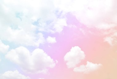 Bulut ve gökyüzü pastel renkli bir arka plan ve duvar kağıdı, soyut gökyüzü arkaplanı tatlı renklerde..