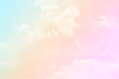 Bulut ve gökyüzü pastel renkli bir arka plan ve duvar kağıdı, soyut gökyüzü arkaplanı tatlı renklerde..