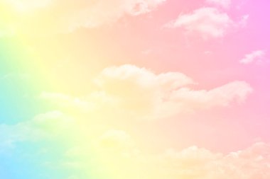 Bulut ve gökyüzü pastel renkli bir arka plan ve duvar kağıdı, soyut gökyüzü arkaplanı tatlı renklerde..