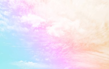 Bulut ve gökyüzü pastel renkli bir arka plan ve duvar kağıdı, soyut gökyüzü arkaplanı tatlı renklerde..
