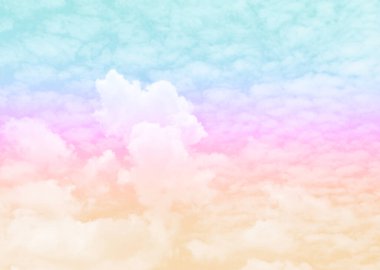 Bulut ve gökyüzü pastel renkli bir arka plan ve duvar kağıdı, soyut gökyüzü arkaplanı tatlı renklerde..