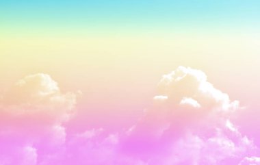 Bulut ve gökyüzü pastel renkli bir arka plan ve duvar kağıdı, soyut gökyüzü arkaplanı tatlı renklerde..